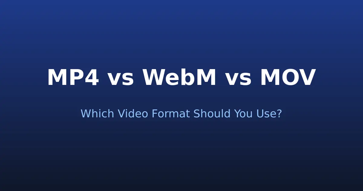 MP4 vs WebM vs MOV: Which Video Format Should You Use?